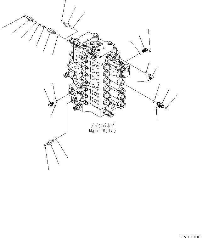 Excavators Komatsu / PC210LC-7-DA S/N 40001-UP(pc210l2r) / MAIN VALVE (CONNECTING PARTS) (2/2)(150080 : H0120-02A0)
