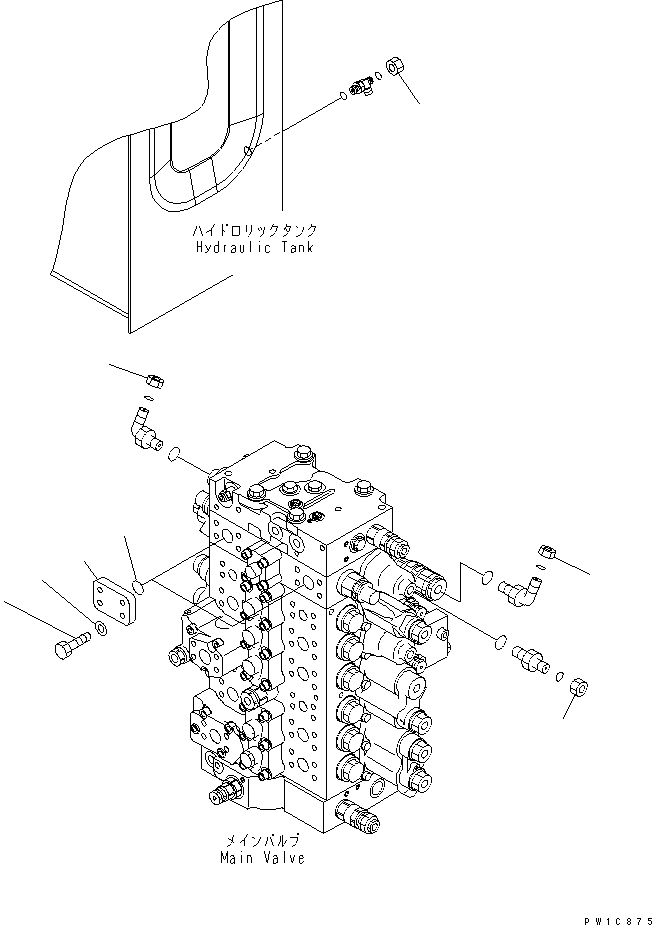 Excavators Komatsu / PC210LC-7-DA S/N 40001-UP(pc210l2r) / MAIN VALVE (SERVICE VALVE PLUG) (1 ACTUATOR)(150130 : H0120-04A7)