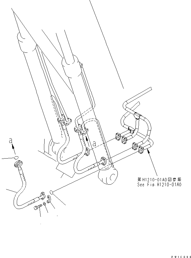 Excavators Komatsu / PC210LC-7-DA S/N 40001-UP(pc210l2r) / BOOM LINE (BOOM HOSE) (FOR ARM CRANE)(150250 : H1210-02A1)