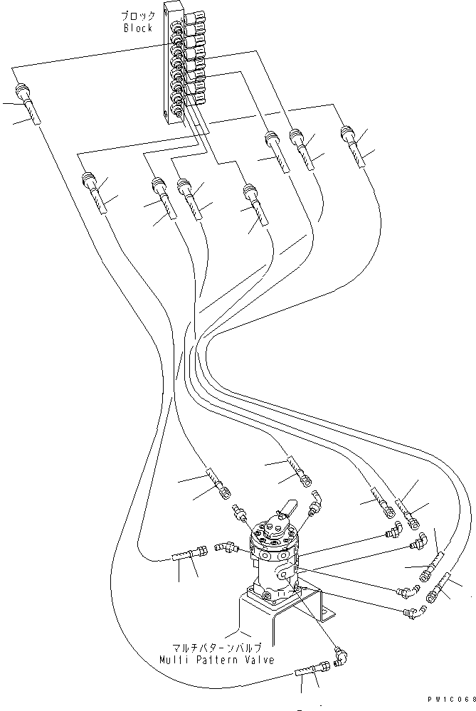 Excavators Komatsu / PC210LC-7-DA S/N 40001-UP(pc210l2r) / MULTI PATTERN VALVE (HOSE)(150410 : H1280-02A0)