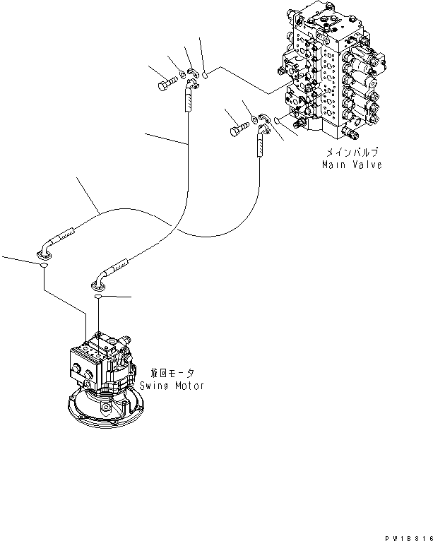 Excavators Komatsu / PC210LC-7-DA S/N 40001-UP(pc210l2r) / SWING LINES(150450 : H1340-01A0)