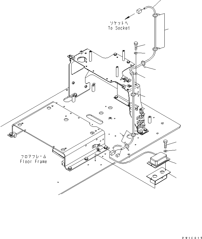 Excavators Komatsu / PC210LC-7-DA S/N 40001-UP(pc210l2r) / FLOOR FRAME (12V CONVERTER)(211080 : K1110-24A2)