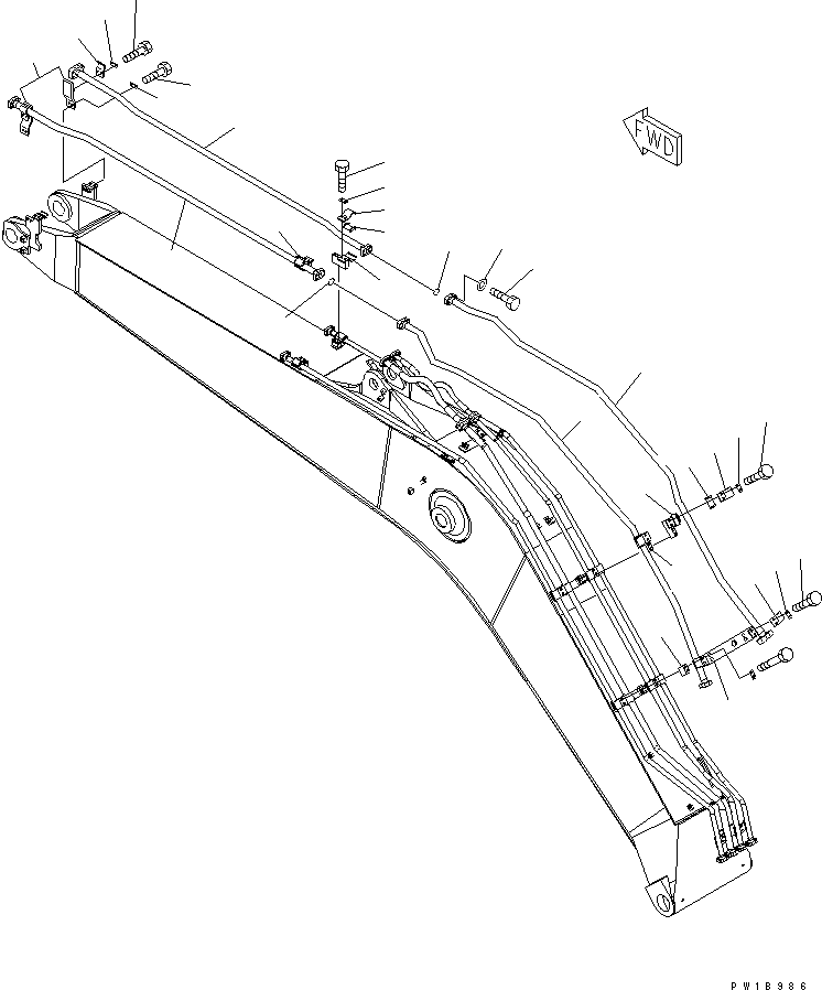 Excavators Komatsu / PC210LC-7-DA S/N 40001-UP(pc210l2r) / BOOM (HD) (ADDITIONAL LINE) (FOR ADDITIONAL PIPING)(360090 : T1110-05A0)