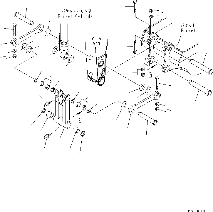 Excavators Komatsu / PC210LC-7-DA S/N 40001-UP(pc210l2r) / ARM (2.9M) (BUCKET LINK)(360250 : T1200-02A0)