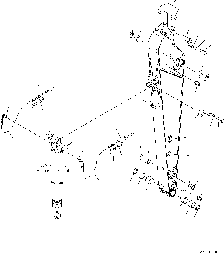 Excavators Komatsu / PC210LC-7-DA S/N 40001-UP(pc210l2r) / ARM (2.9M) (FOR ADDITIONAL PIPING)(#40001-50000)(360310 : T1210-01A1)