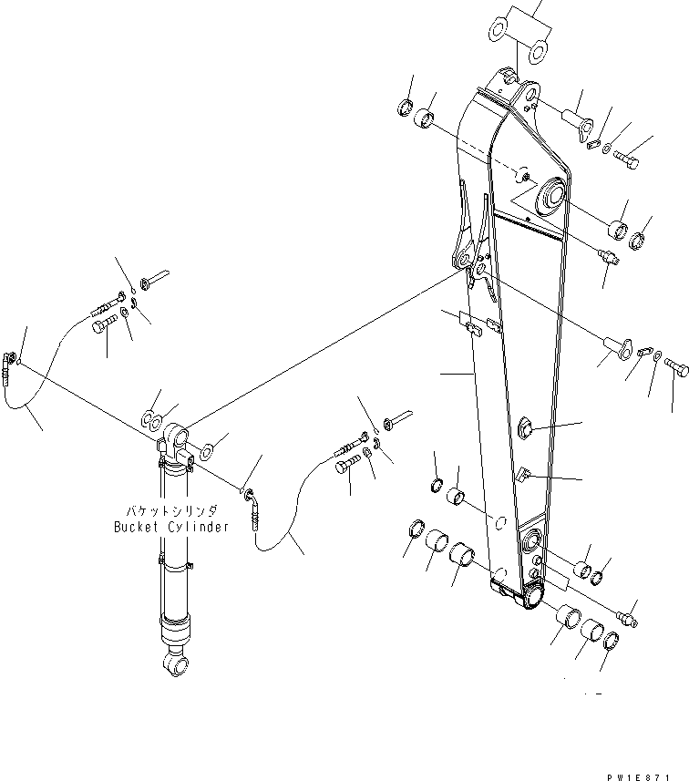 Excavators Komatsu / PC210LC-7-DA S/N 40001-UP(pc210l2r) / ARM (2.9M) (DEMOLITION SPEC.)(#40001-50000)(360330 : T1210-01A2)