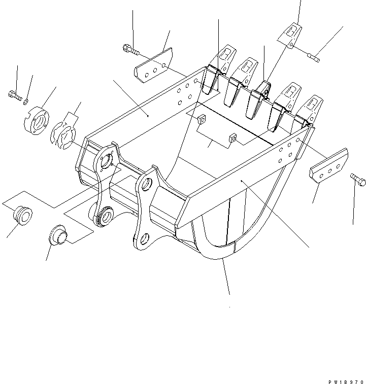 Excavators Komatsu / PC210LC-7-DA S/N 40001-UP(pc210l2r) / ROCK BUCKET ? 0.8M3 (CECE 0.7M3)(360430 : T1510-01B7)