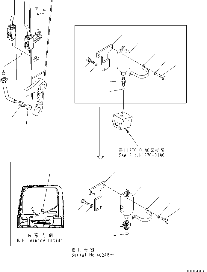 Excavators Komatsu / PC210LC-7-DA S/N 40001-UP(pc210l2r) / BREAKER ADAPTER (FOR KRUPP)(#40001-40343)(360450 : T1920-01A0)