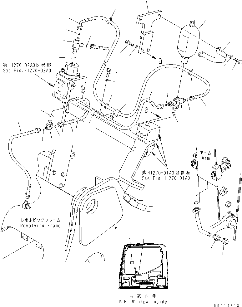 Excavators Komatsu / PC210LC-7-DA S/N 40001-UP(pc210l2r) / BREAKER ADAPTER (FOR KRUPP)(#40344-)(360460 : T1920-01A0A)