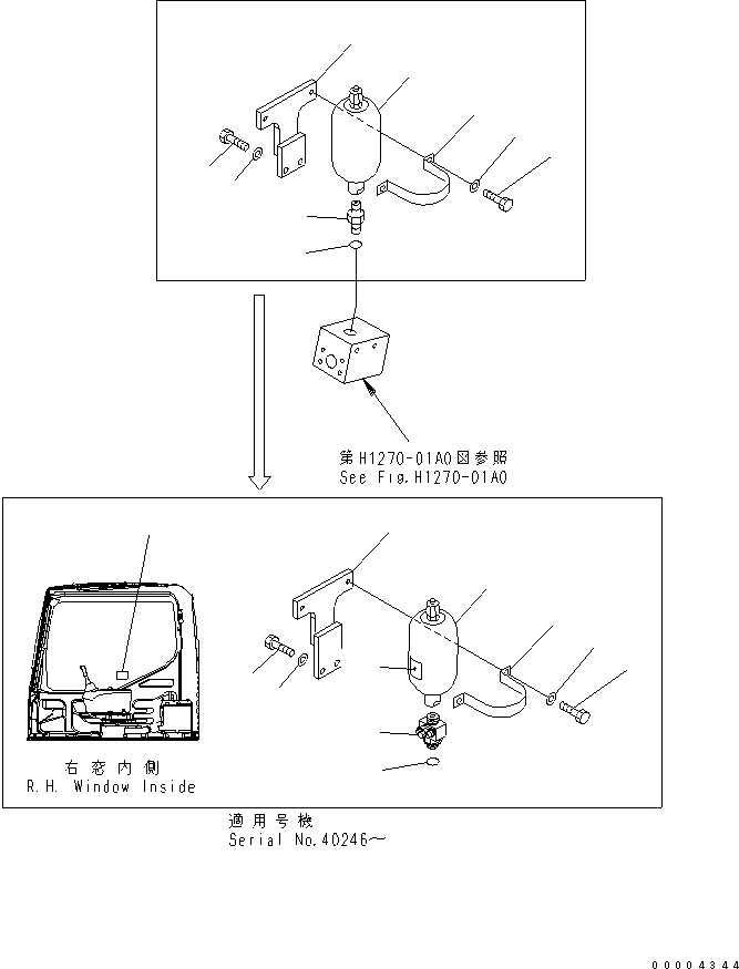 Excavators Komatsu / PC210LC-7-DA S/N 40001-UP(pc210l2r) / BREAKER ADAPTER (FOR NIPPON PNEUMATIC)(#40001-40343)(360470 : T1920-01A1)