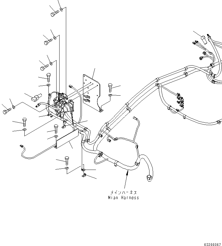 Excavators Komatsu / PC210LC-8K S/N K50001-UP(pc210l2u) / WIRING (STARTING HARNESS)(004002 : E0200-01A0)