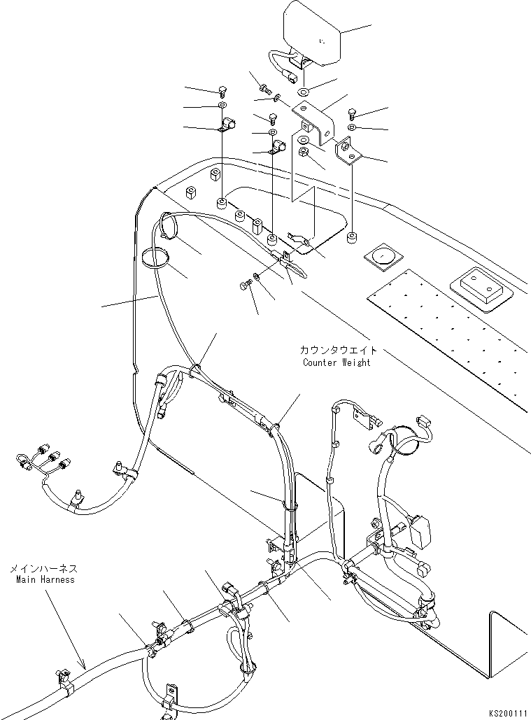 Excavators Komatsu / PC210LC-8K S/N K50001-UP(pc210l2u) / ADDITIONAL REAR WORK LAMP(004013 : E0320-01A0)