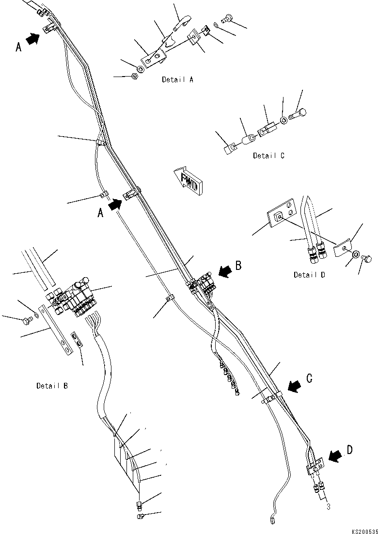 Excavators Komatsu / PC210LC-8K S/N K50001-UP(pc210l2u) / 2-PIECE BOOM (1ST BOOM AUTO GREASE)(005007 : G1010-03B0)