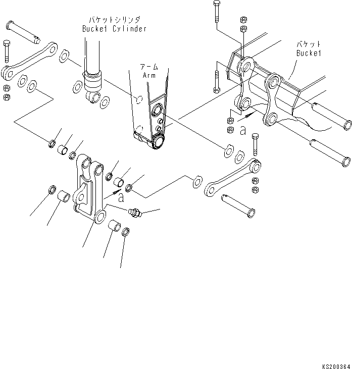 Excavators Komatsu / PC210LC-8K S/N K50001-UP(pc210l2u) / ARM (BUCKET LINK) (WITH LIFTING EYE) (AUTOGREASE)(005010 : G1010-04A0)