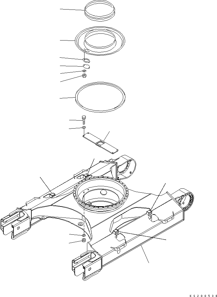 Excavators Komatsu / PC210LC-8K S/N K50001-UP(pc210l2u) / TRACK FRAME (LC)(012013 : R1100-01A1)