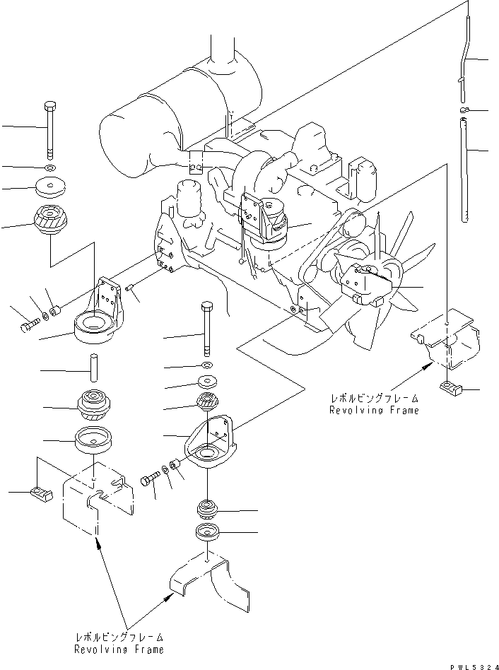 Excavators Komatsu / PC210LC-6 S/N 30001-UP(pc210lcc) / ENGINE MOUNT(#31651-31718)(030040 : B0100-01A0B)