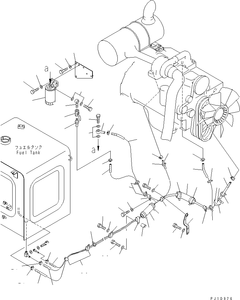 Excavators Komatsu / PC210LC-6 S/N 30001-UP(pc210lcc) / FUEL LINES (WITH PRE-FUEL FILTER)(#30980-)(090090 : D0200-01A1A)