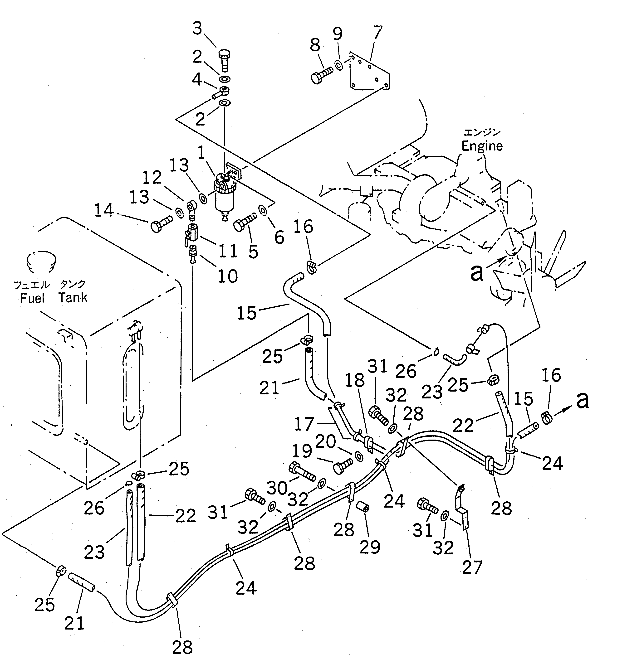 Excavators Komatsu / PC210LC-6 S/N 30001-UP(pc210lcc) / FUEL LINES (WITH WATER SEPARATOR)(#30001-30979)(090100 : D0200-01A2)