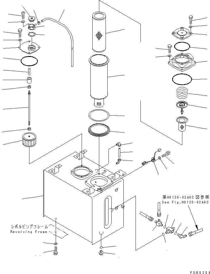Excavators Komatsu / PC210LC-6 S/N 30001-UP(pc210lcc) / HYDRAULIC TANK (WITH SENSOR)(#30916-30979)(150020 : H0110-01A0A)