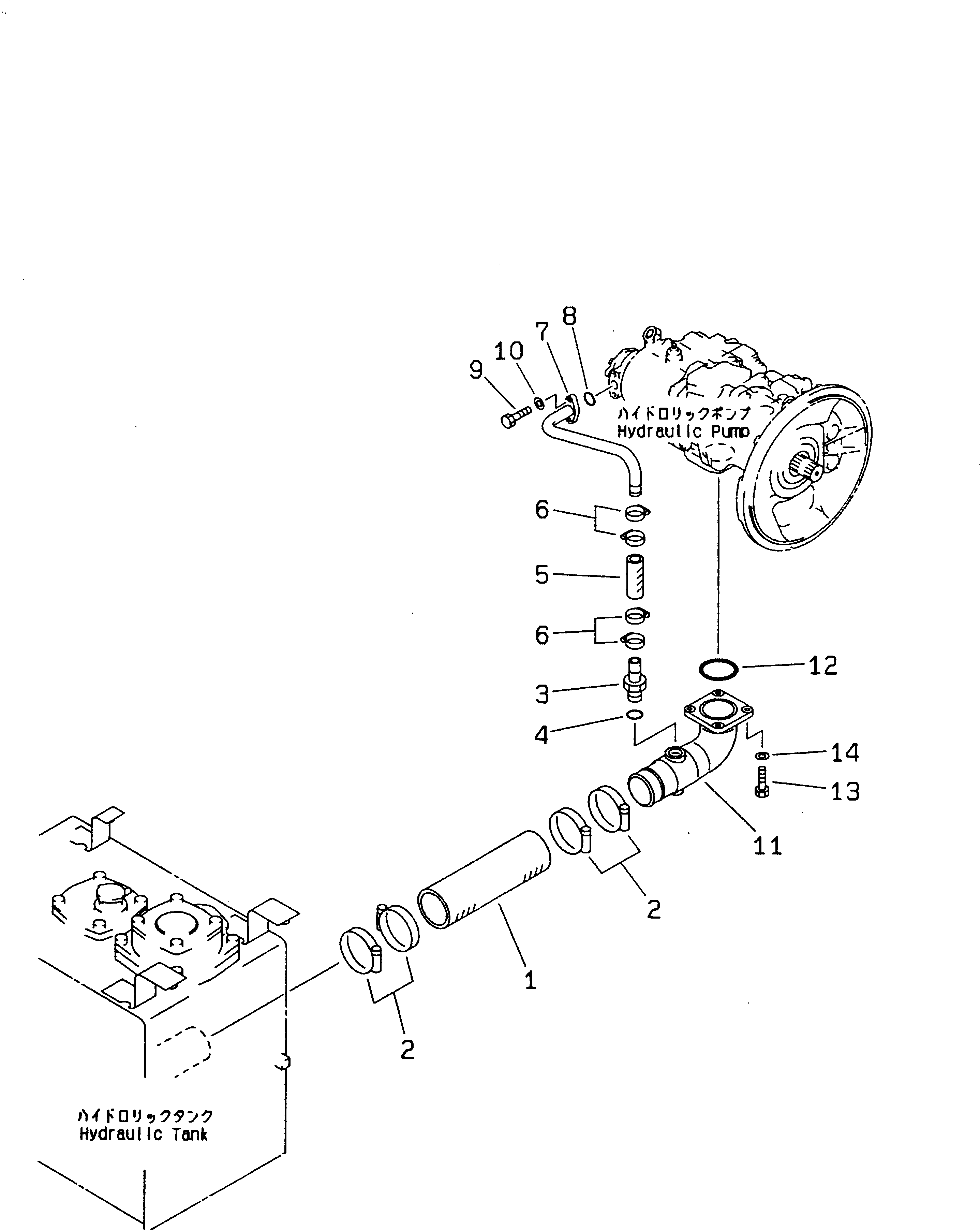 Excavators Komatsu / PC210LC-6 S/N 30001-UP(pc210lcc) / SUCTION LINE(#30001-30915)(150630 : H0311-01A0)