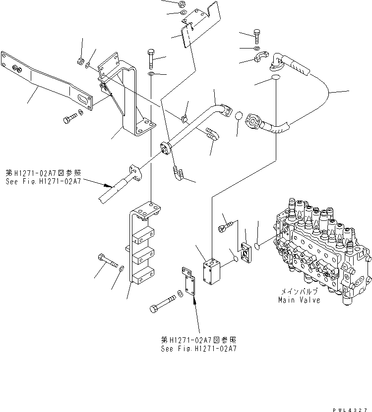 Excavators Komatsu / PC210LC-6 S/N 30001-UP(pc210lcc) / ATTACHMENT LINE (1 ACTUATOR) (SIMPLE) (KIT) (1/2)(#30916-)(151320 : H1271-01A7)