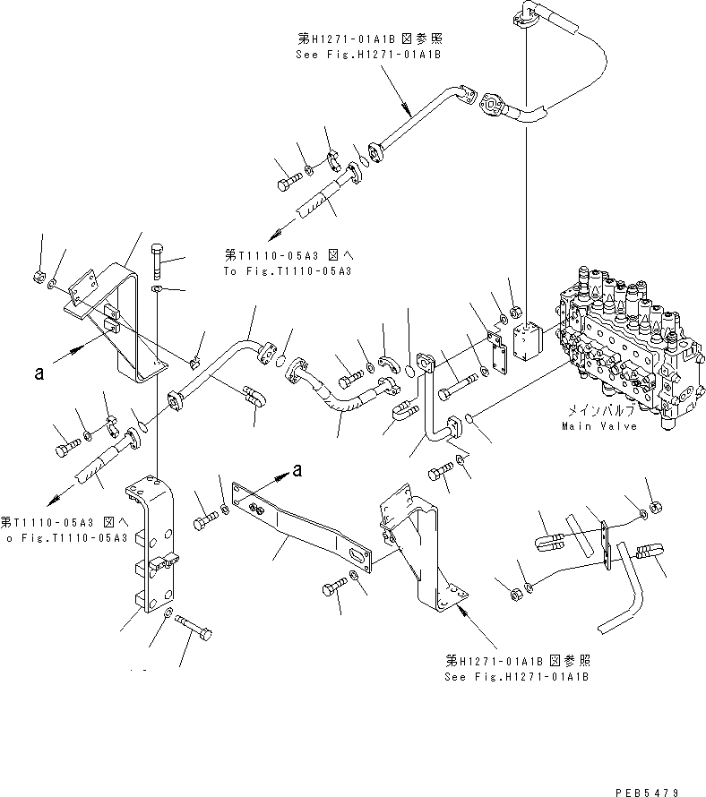 Excavators Komatsu / PC210LC-6 S/N 30001-UP(pc210lcc) / ATTACHMENT LINE (1 ACTUATOR) (SIMPLE) (2/2)(#30980-)(151360 : H1271-02A1C)
