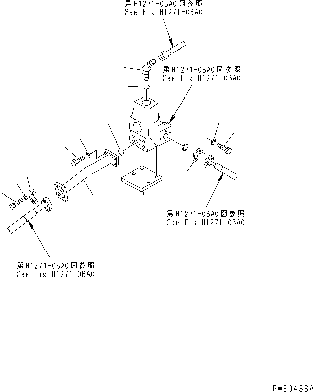 Excavators Komatsu / PC210LC-6 S/N 30001-UP(pc210lcc) / ATTACHMENT LINE (1 ACTUATOR) (CROSS VALVE ? R.H.)(151400 : H1271-04A0)