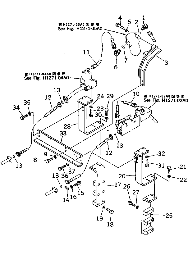 Excavators Komatsu / PC210LC-6 S/N 30001-UP(pc210lcc) / ATTACHMENT LINE (1 ACTUATOR) (RETURN LINE)(#30001-30915)(151430 : H1271-06A0)