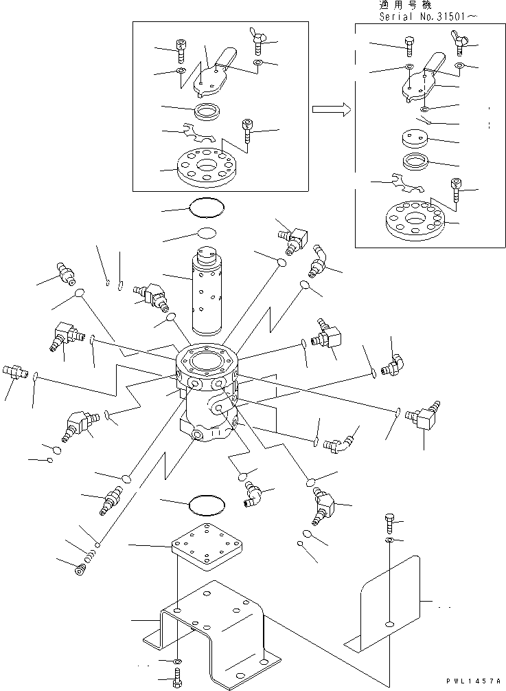 Excavators Komatsu / PC210LC-6 S/N 30001-UP(pc210lcc) / MULTI PATTERN VALVE (4WAY) (MULTI VALVE)(#30980-)(151600 : H1280-03A0C)