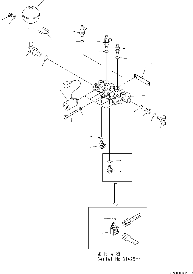 Excavators Komatsu / PC210LC-6 S/N 30001-UP(pc210lcc) / SOLENOID VALVE (SOLENOID VALVE AND ACCUMULATOR)(#30980-)(151800 : H1831-01A0F)