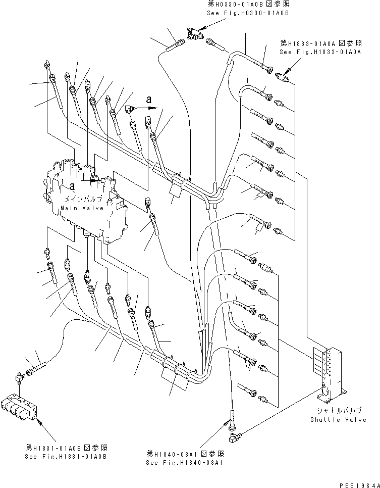 Excavators Komatsu / PC210LC-6 S/N 30001-UP(pc210lcc) / PPC MAIN LINE (VALVE PPC LINES)(#30500-30915)(151980 : H1840-01A0B)