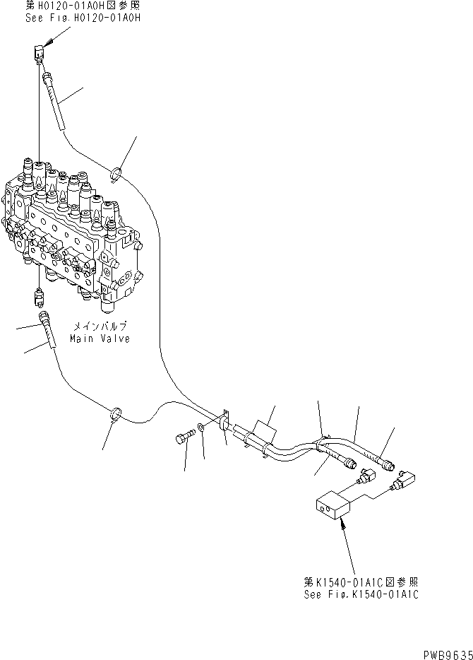 Excavators Komatsu / PC210LC-6 S/N 30001-UP(pc210lcc) / PPC MAIN LINE (PPC MAIN LINES) (1 ACTUATOR)(#31425-)(152180 : H1840-02A0A)