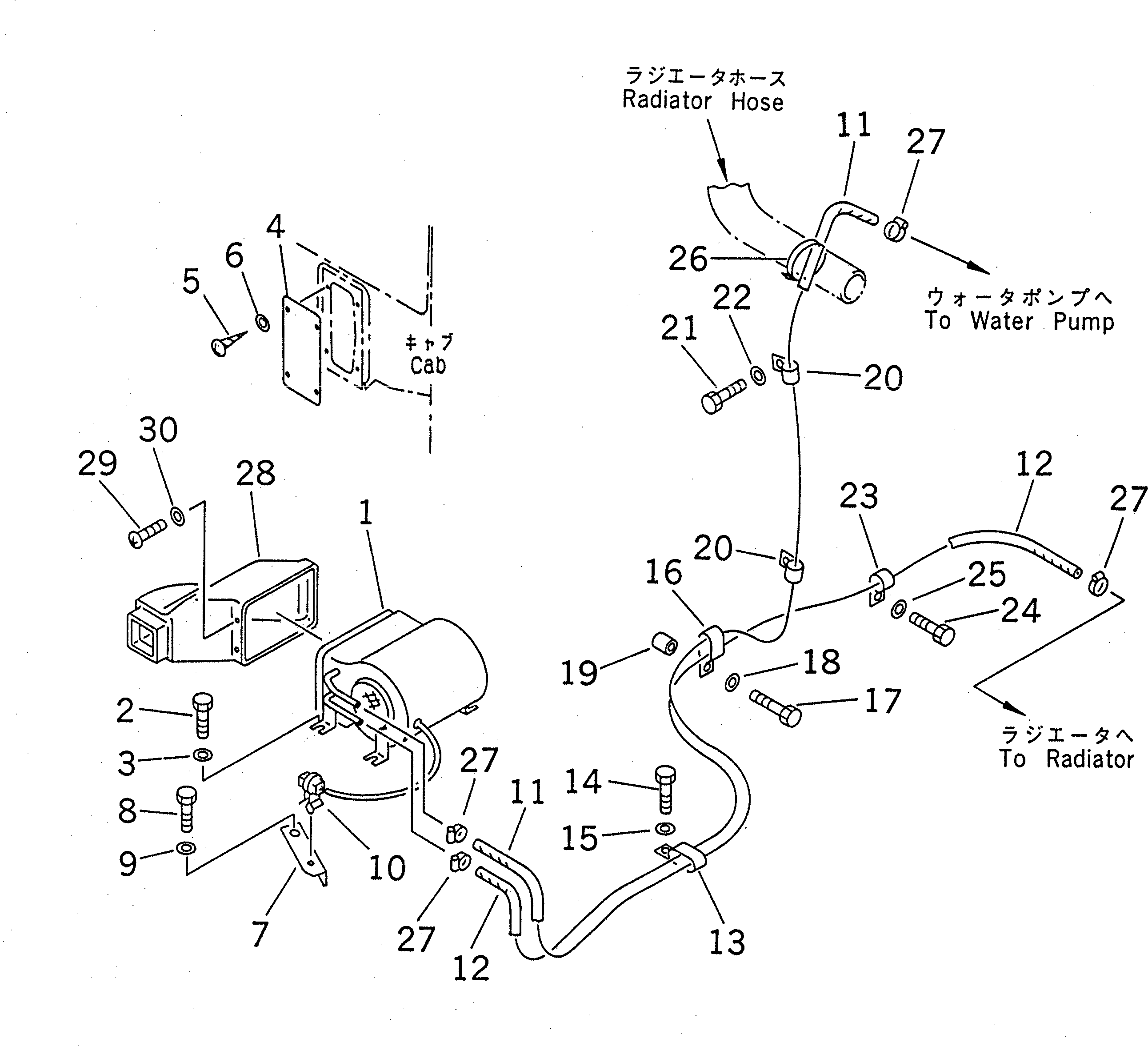 Excavators Komatsu / PC210LC-6 S/N 30001-UP(pc210lcc) / CAR HEATER (2000 KCAL)(#30001-30915)(211100 : K0700-01A1)