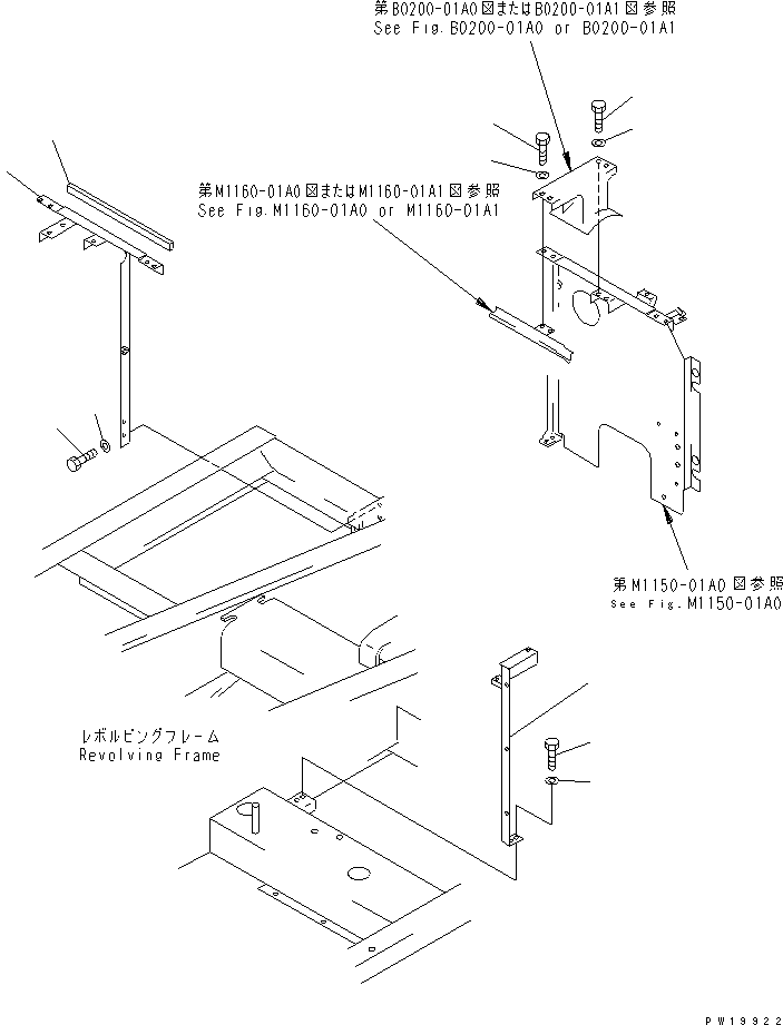 Excavators Komatsu / PC210LC-6 S/N 30001-UP(pc210lcc) / FRAME (MACHINE CAB)(#30001-30915)(240040 : M1120-01A0)