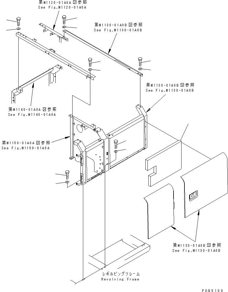 Excavators Komatsu / PC210LC-6 S/N 30001-UP(pc210lcc) / LEFT SIDE DOOR (INSTALLATION PARTS) (MACHINE CAB)(#30980-)(240180 : M1130-02A0B)