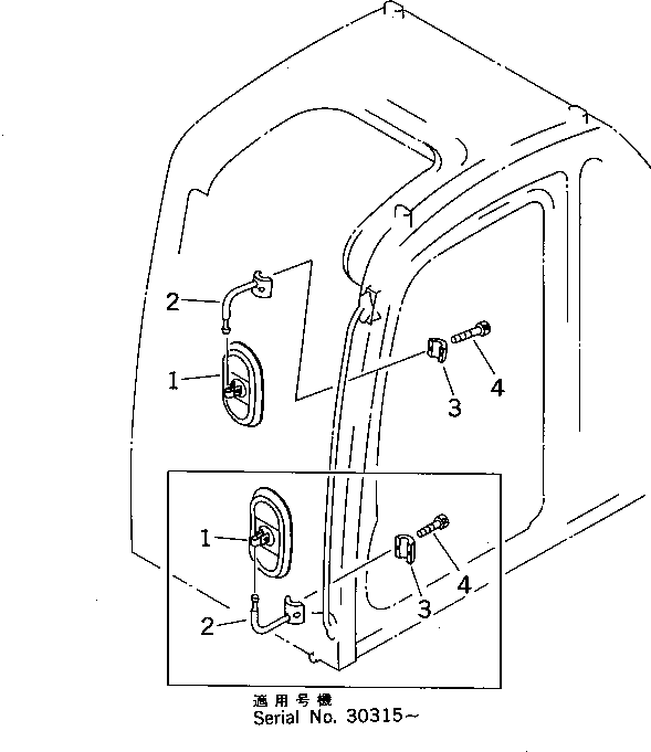 Excavators Komatsu / PC210LC-6 S/N 30001-UP(pc210lcc) / REAR VIEW MIRROR ? L.H.(#30001-30647)(240390 : M1410-01A0)