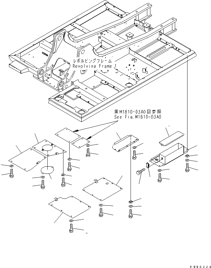 Excavators Komatsu / PC210LC-6 S/N 30001-UP(pc210lcc) / UNDER COVER (REVOLVING FRAME) (LEFT SIDE COVER AND TOOL BOX)(#30001-30689)(240480 : M1810-01A0)