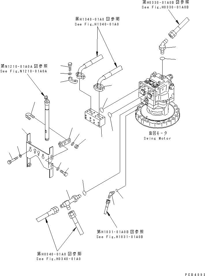 Excavators Komatsu / PC210LC-6 S/N 30001-UP(pc210lcc) / SWING MOTOR (CONNECTING PARTS)(#30980-)(270080 : N1220-01A0D)