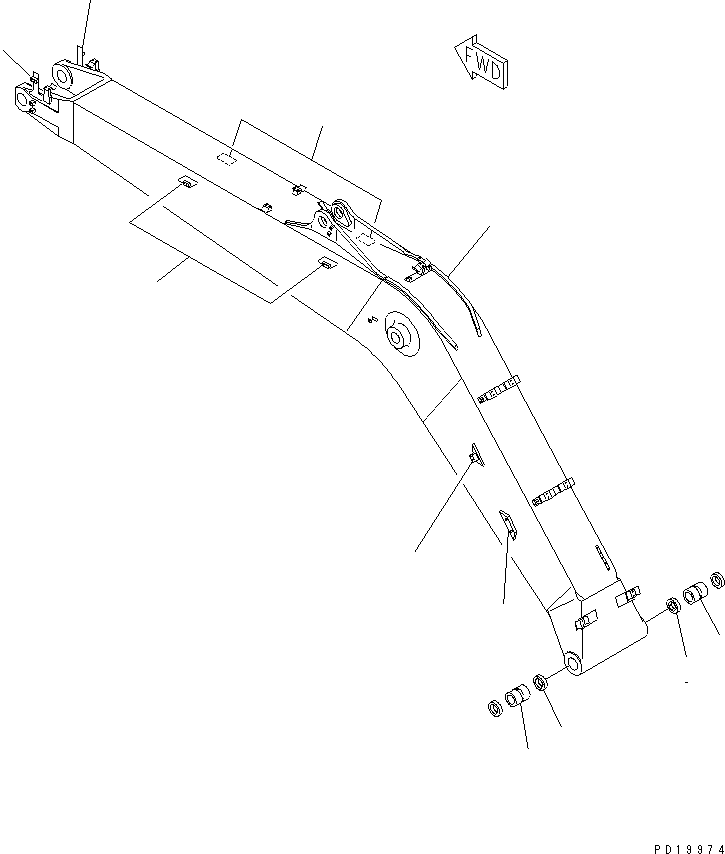 Excavators Komatsu / PC210LC-6 S/N 30001-UP(pc210lcc) / BOOM (HEAVY DUTY) (FOR ADDITIONAL PIPING) (FOR COMPONENT)(#30001-31179)(360050 : T1110-01A4)