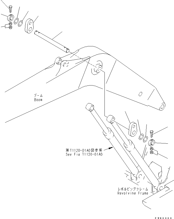 Excavators Komatsu / PC210LC-6 S/N 30001-UP(pc210lcc) / BOOM PIN (SLING)(360390 : T1125-01A0)