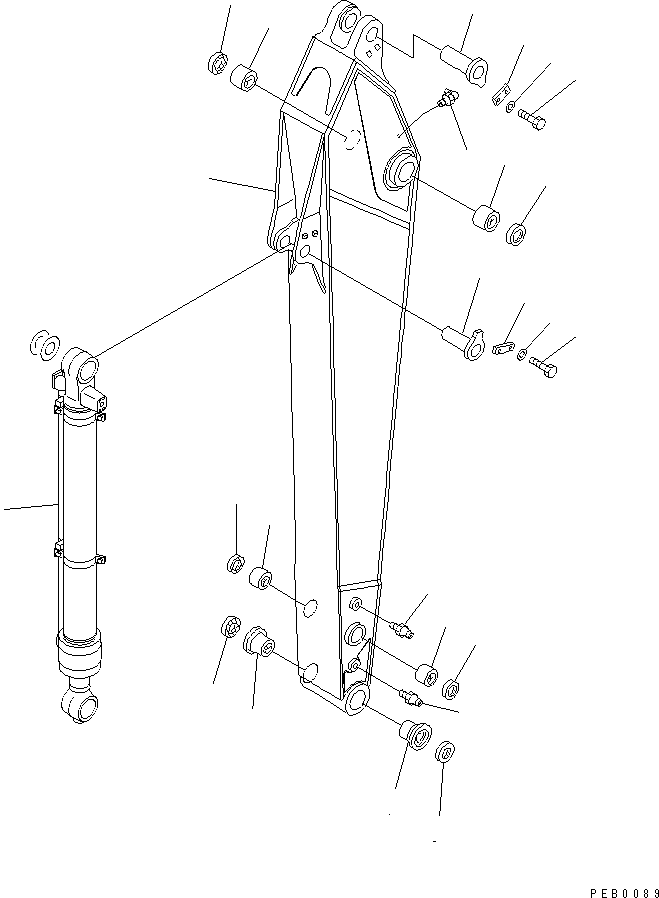 Excavators Komatsu / PC210LC-6 S/N 30001-UP(pc210lcc) / ARM (2.9M) (HEAVY DUTY) (LONG GREASING TYPE)(#30980-)(360590 : T1200-01B7A)