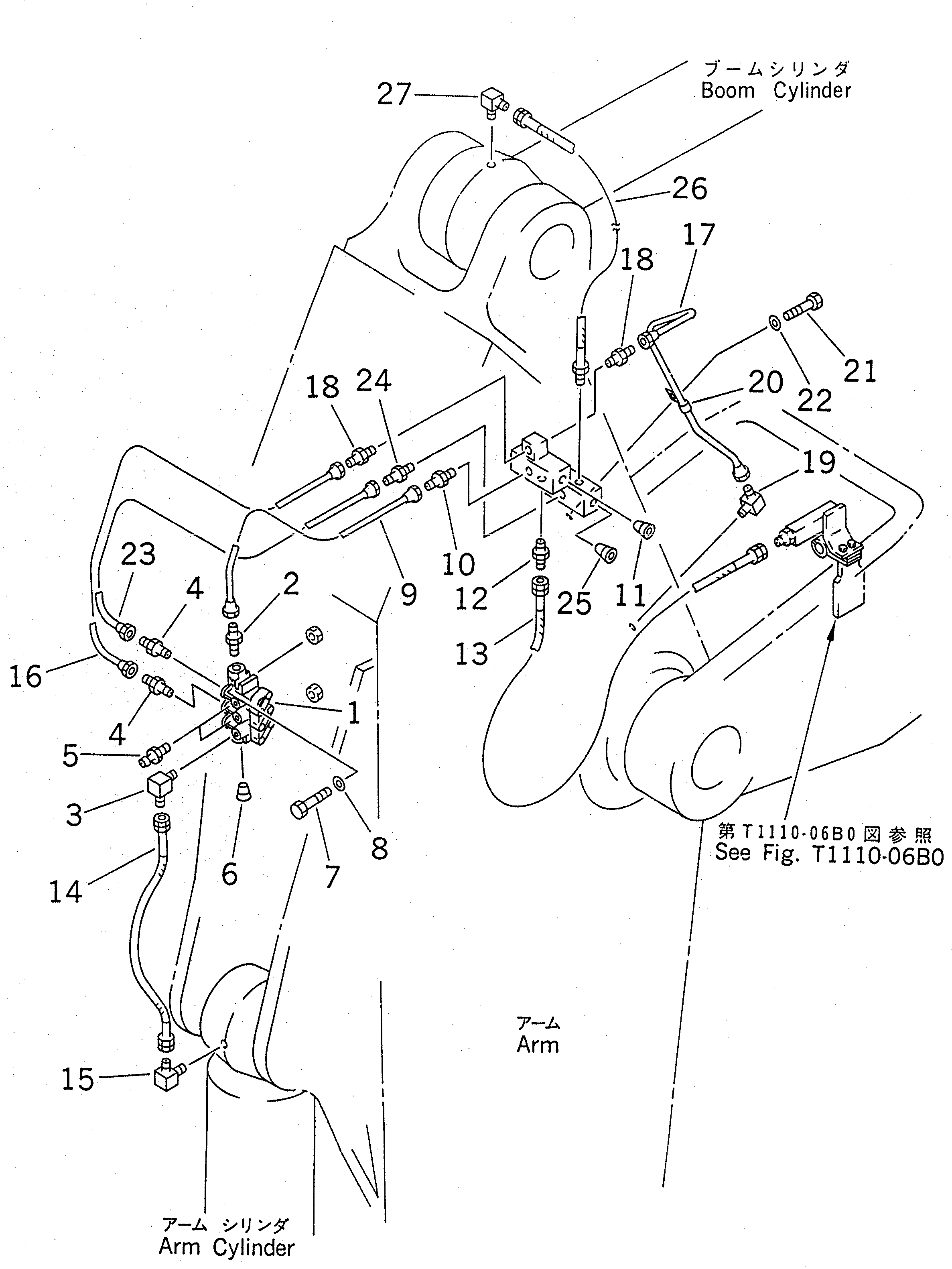 Excavators Komatsu / PC210LC-6 S/N 30001-UP(pc210lcc) / ARM (2.9M) (FOR AUTO GREASING)(360690 : T1200-05B1)