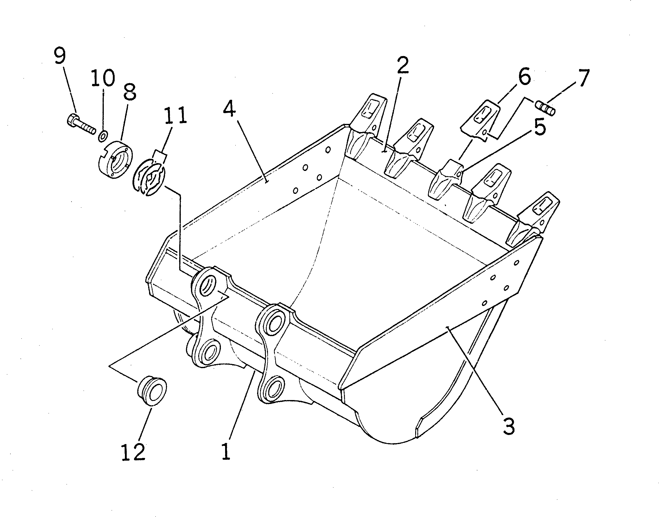 Excavators Komatsu / PC210LC-6 S/N 30001-UP(pc210lcc) / BUCKET ? 0.8M3 (CECE 0.7M3) ? 1045MM (HORIZONTAL PIN TYPE)         (WITH ADJUSTER)(#30980-)(360870 : T1510-01A5C)