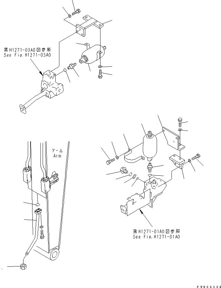 Excavators Komatsu / PC210LC-6 S/N 30001-UP(pc210lcc) / BREAKER ADAPTER (FOR NIPPON PNEUMATIC)(#30001-30915)(360920 : T1920-01A0)