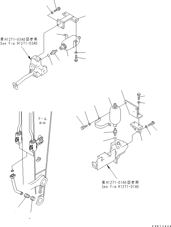 Excavators Komatsu / PC210LC-6 S/N 30001-UP(pc210lcc) / BREAKER ADAPTER (FOR NIPPON PNEUMATIC)(#30916-)(360930 : T1920-01A0A)
