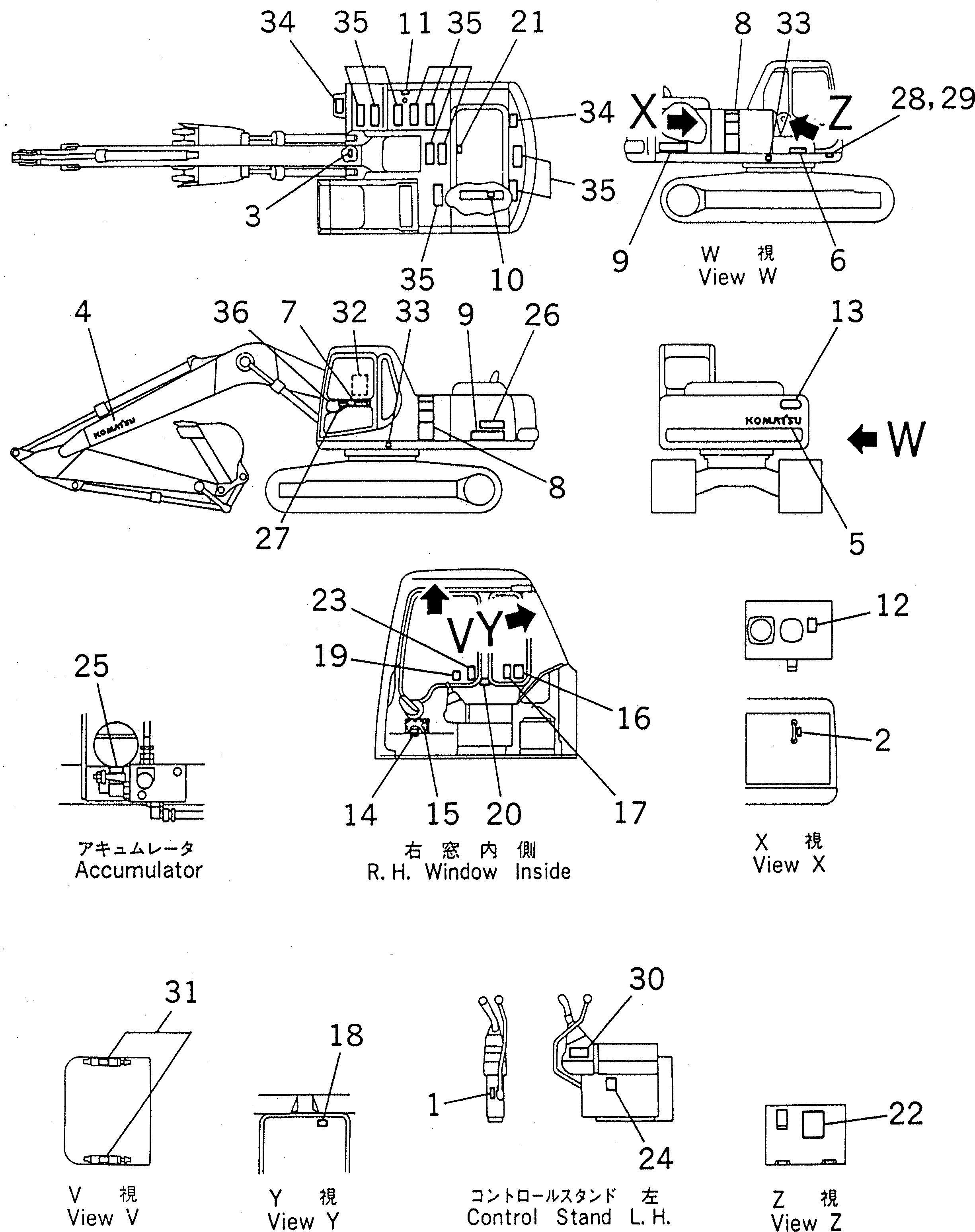 Excavators Komatsu / PC210LC-6 S/N 30001-UP(pc210lcc) / DECAL AND PLATE (FRENCH)(#30500-30979)(390300 : U0100-01C1A)