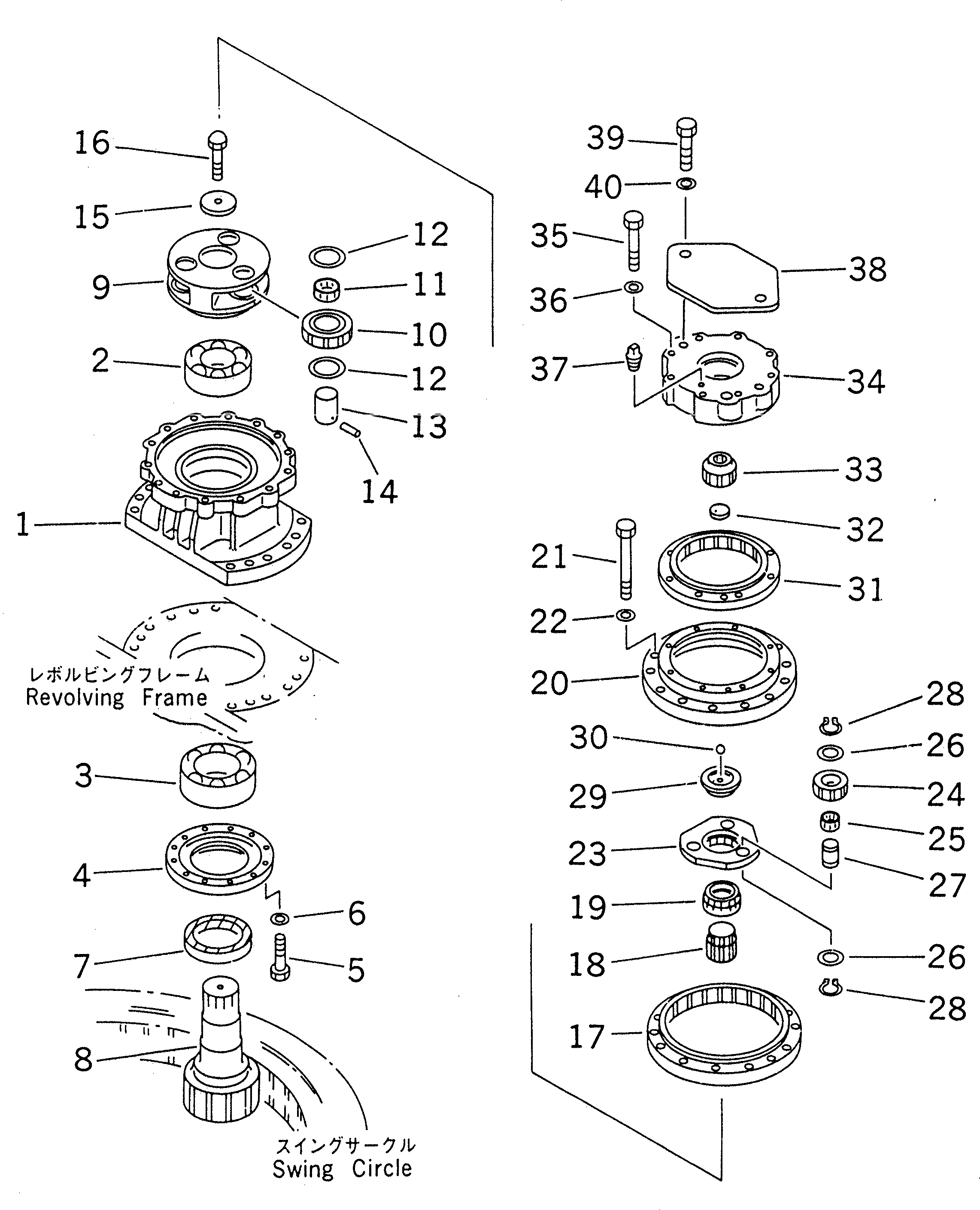 Excavators Komatsu / PC210LC-6 S/N 30001-UP(pc210lcc) / SWING MACHINERY (SUPPLY ONLY)(#30001-30915)(480040 : Y0260-01A0)