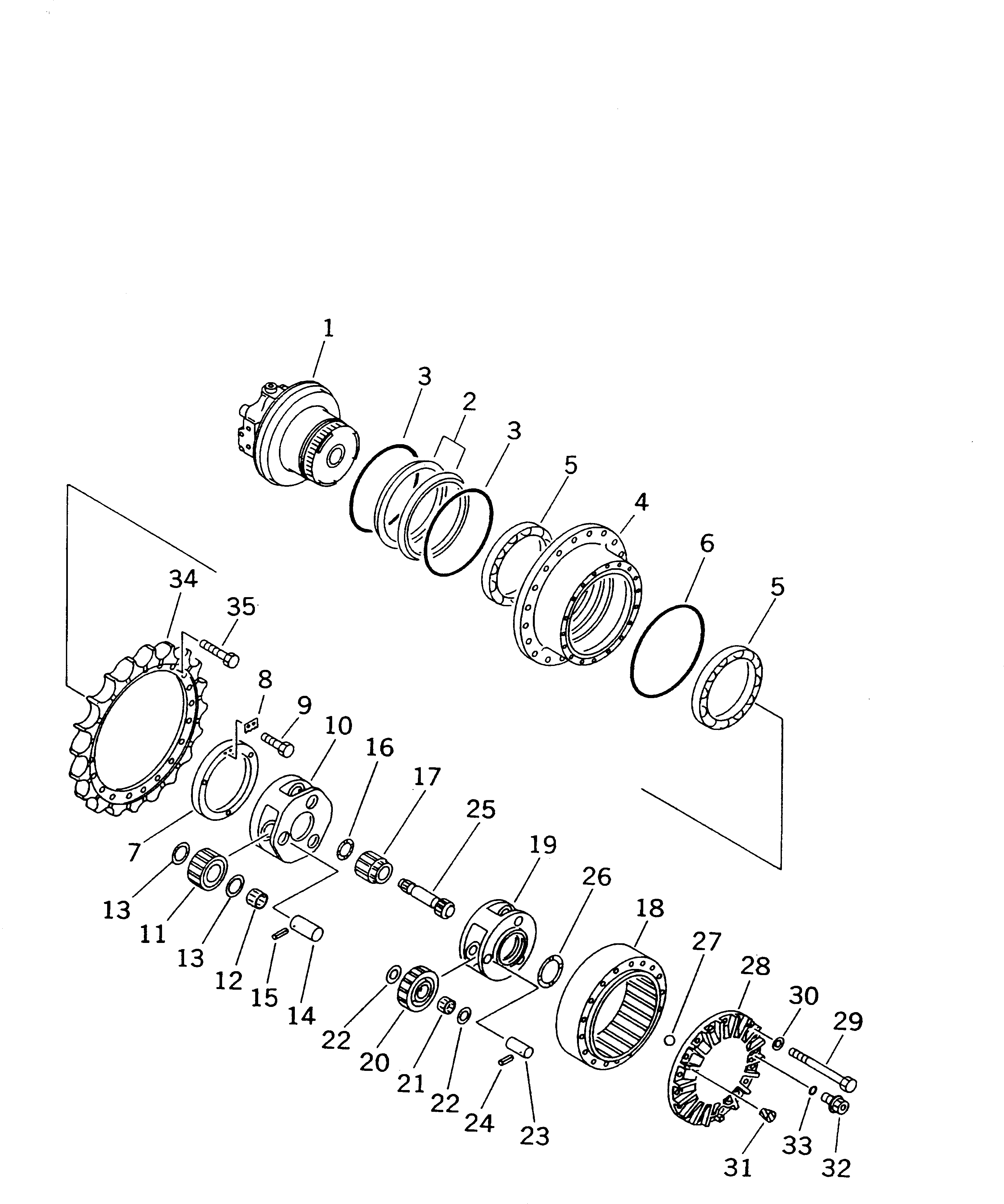 Excavators Komatsu / PC210LC-6 S/N 30001-UP(pc210lcc) / FINAL DRIVE (SUPPLY ONLY)(#30001-30689)(480070 : Y0270-01A0)