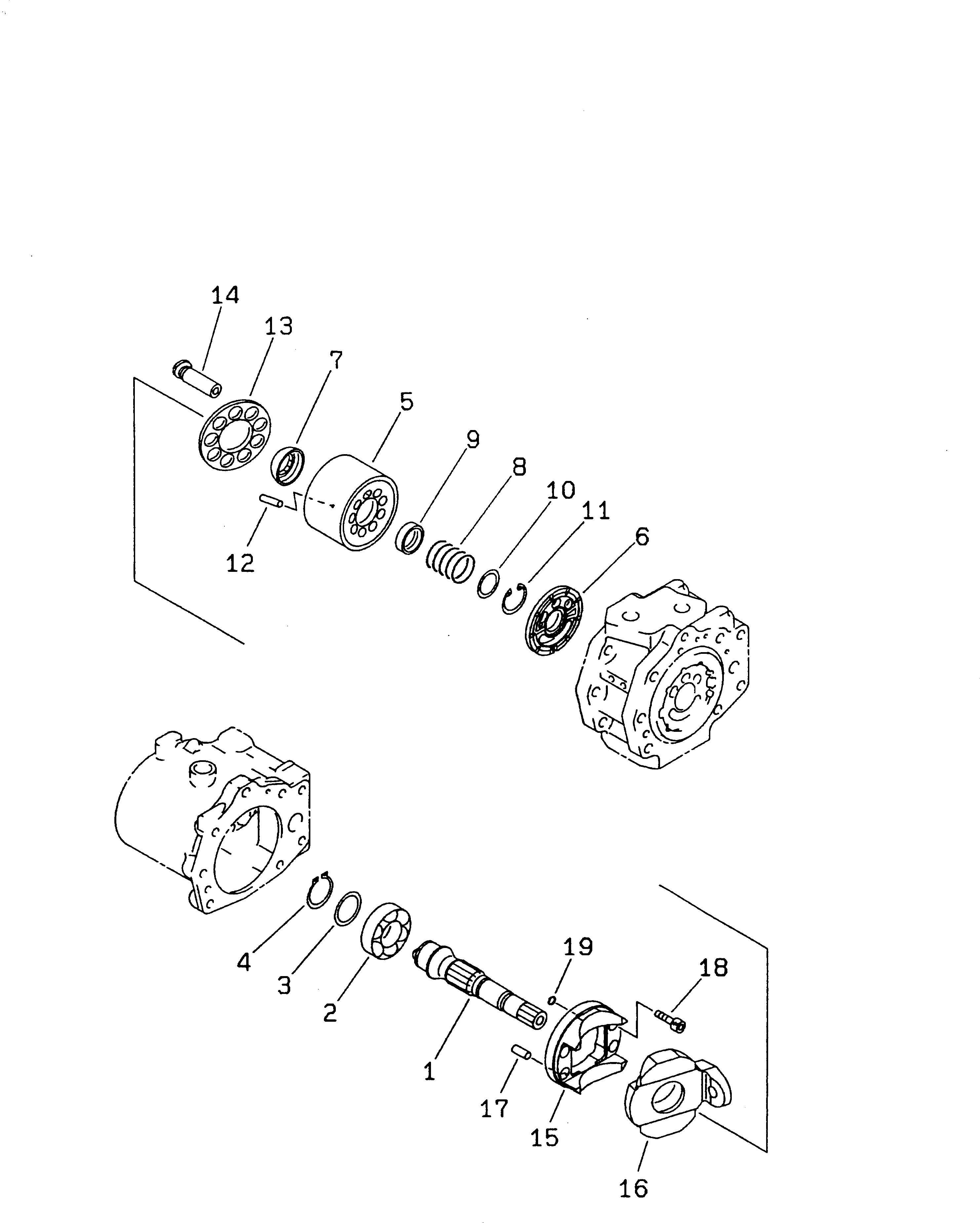 Excavators Komatsu / PC210LC-6 S/N 30001-UP(pc210lcc) / MAIN PUMP (6/9)(#30001-30915)(480840 : Y1600-06A0)