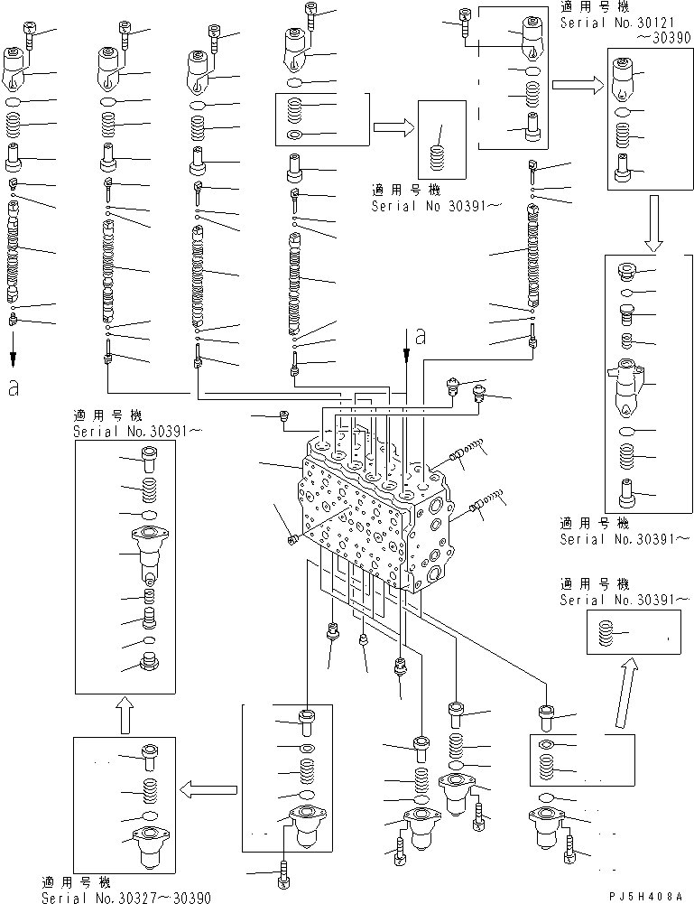 Excavators Komatsu / PC210LC-6 S/N 30001-UP(pc210lcc) / MAIN VALVE (2/11)(#30001-30499)(481380 : Y1660-02A0)